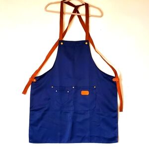 Han Hao Blue‎ Chef Cooking Apron Long Straps Kithchen NWOT